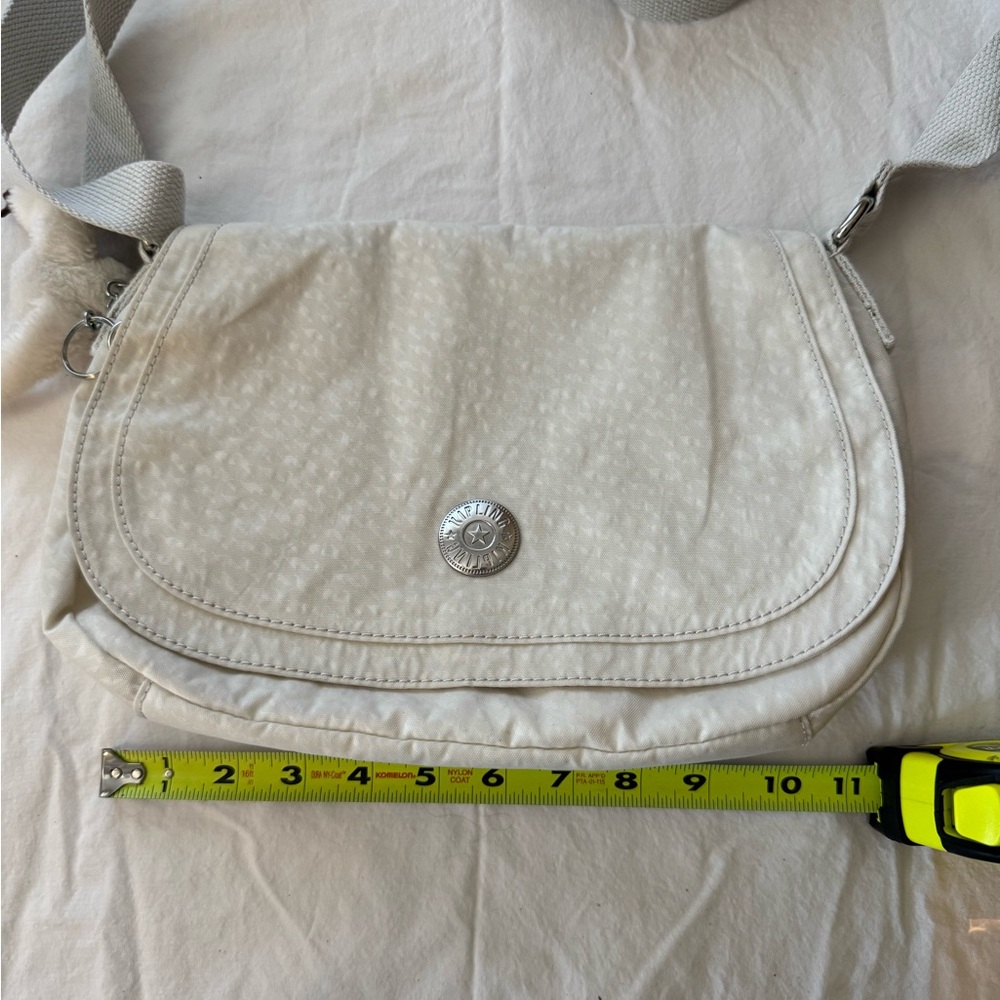 Kipling Light Gray/ Off-white Crossbody Bag with Charm - Picture 14 of 14